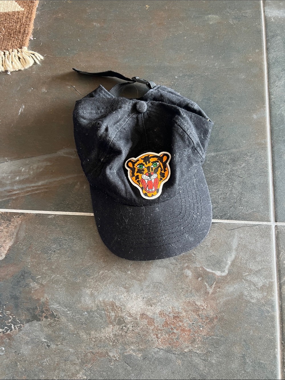 Yellow Beak Press painted felt tiger patch baseball cap